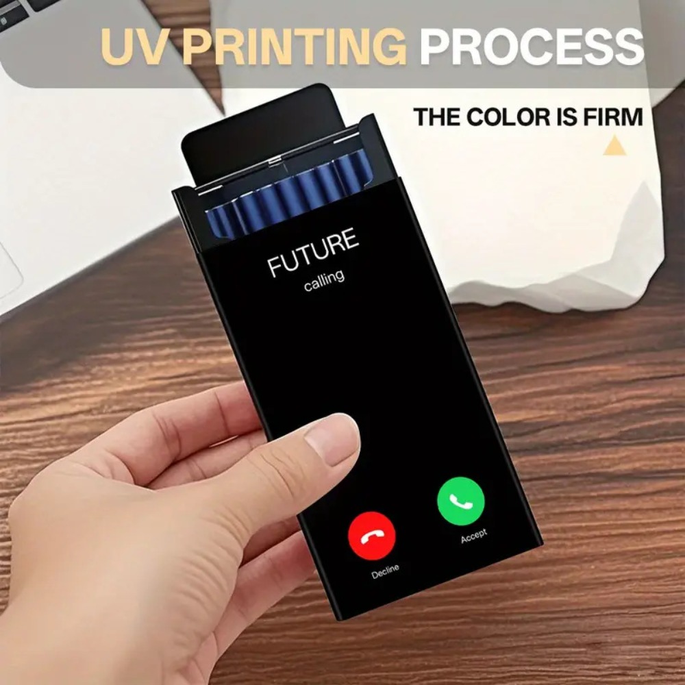 Phone Holder - علبة سجائر معدنية أنيقة بغطاء منزلق