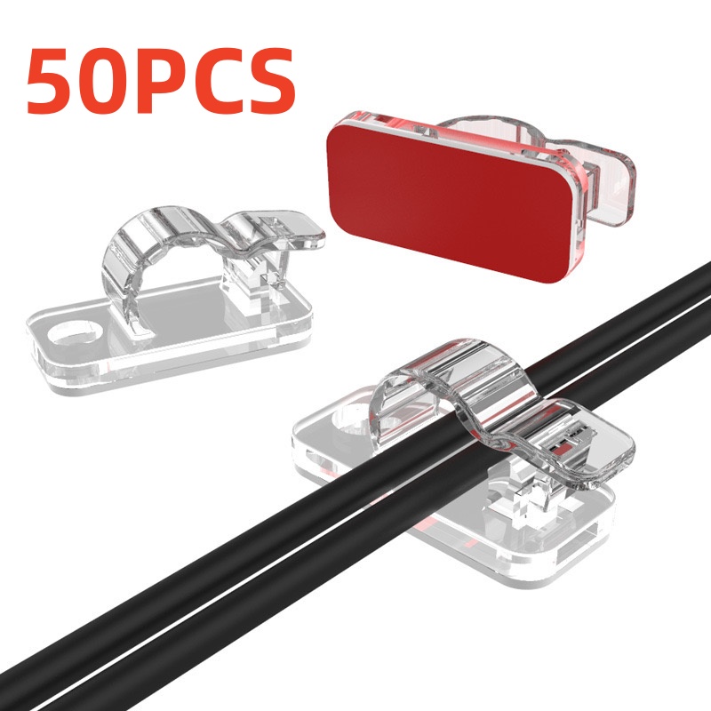 Cable Organizer - 10/50 قطعة من مشابك تنظيم الكابلات،