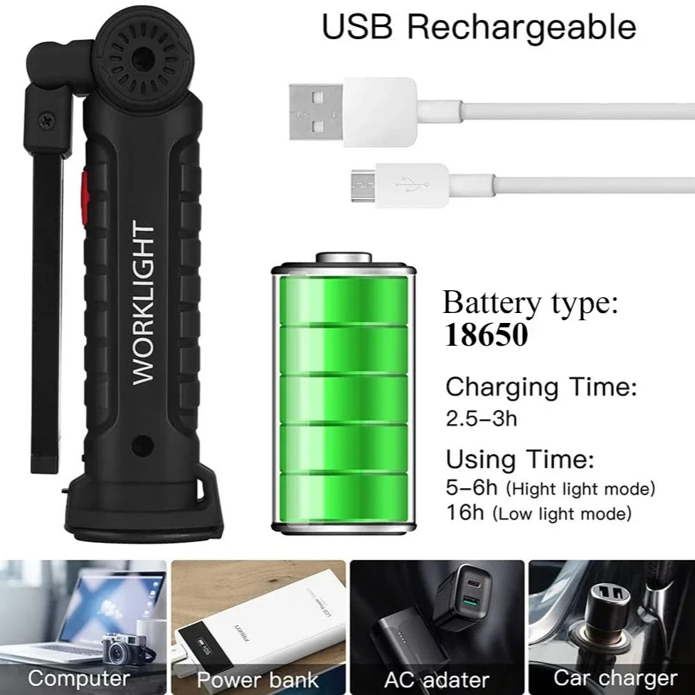 المحمولة COB مصباح ليد جيب USB - مراجعة Power Bank وسعره