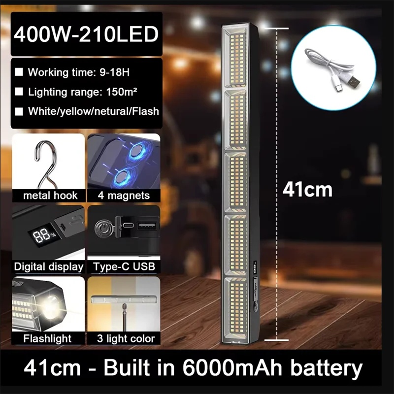 شريط إضاءة LED مغناطيسي للعمل، - مراجعة Power Bank وسعره