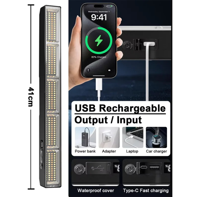 شريط إضاءة LED مغناطيسي للعمل، - مراجعة Power Bank وسعره