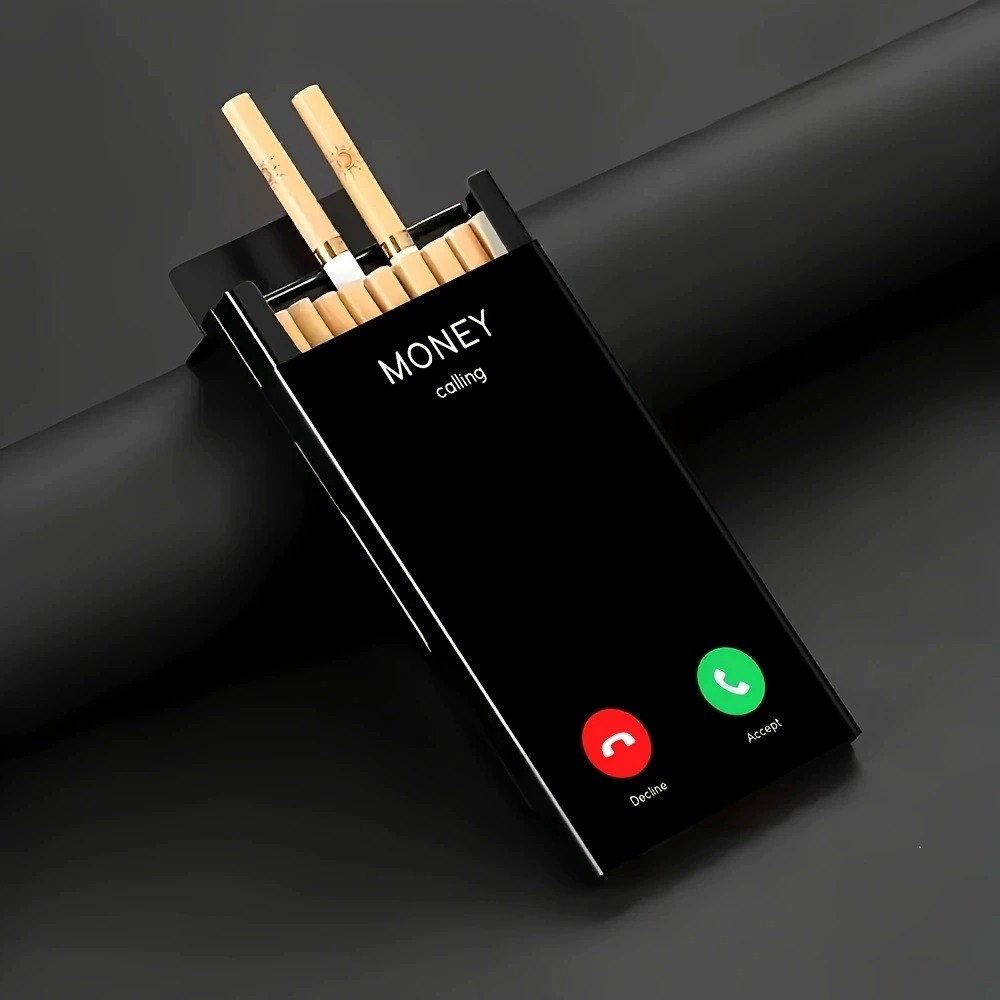 علبة سجائر معدنية أنيقة بغطاء  - مراجعة Phone Holder وسعره