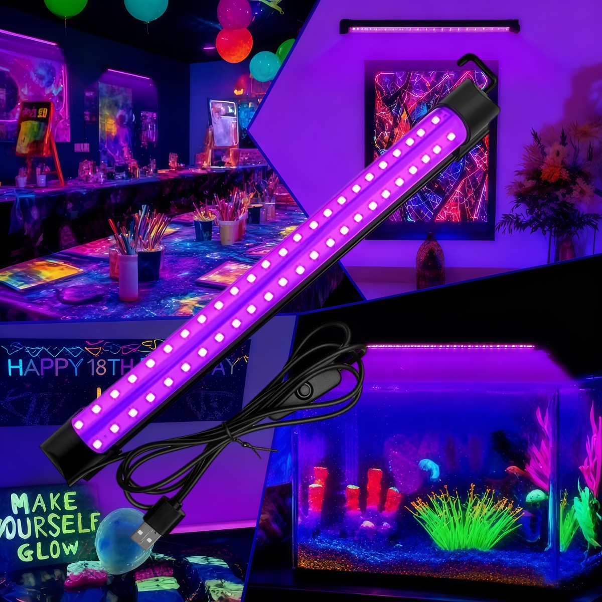مصباح أشعة فوق بنفسجية أسود 5  - مراجعة Usb Hub وسعره